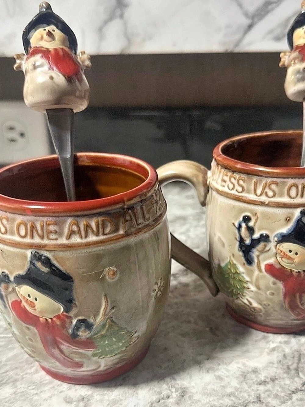 Gift Magic Bless Us One and All Snowman Mug and Spoon Set & Spoon Set Multicolor